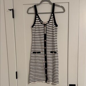 NWT LOFT Navy and White Striped Mini Dress